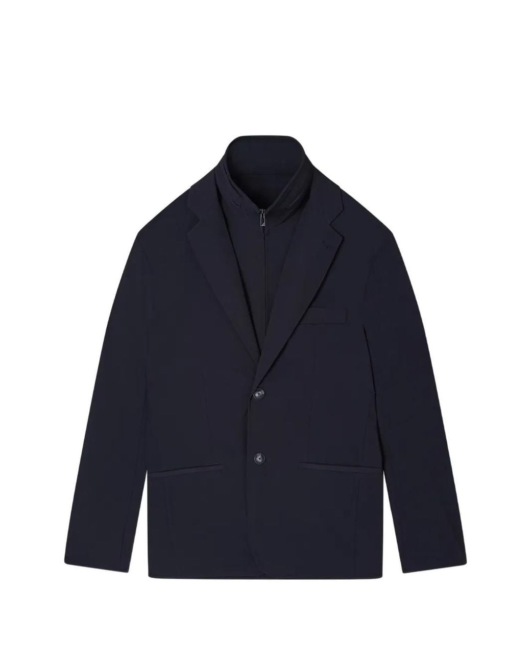 Emporio Armani Blue Zip-Detail Blazer for men