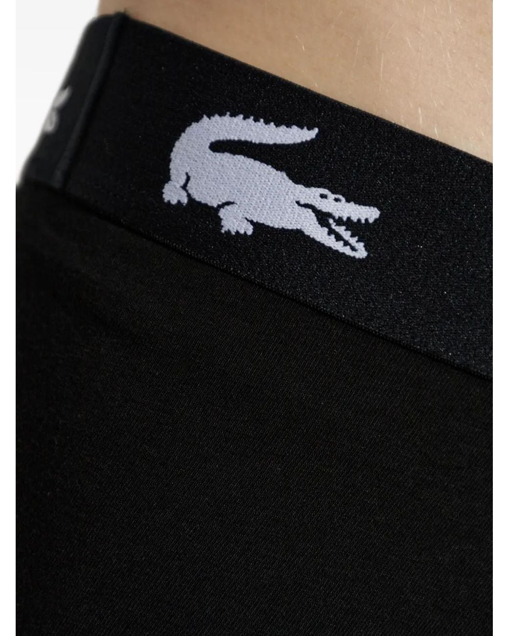 Lacoste Black Logo-Waistband Boxers Pack (Pack Of Three) for men