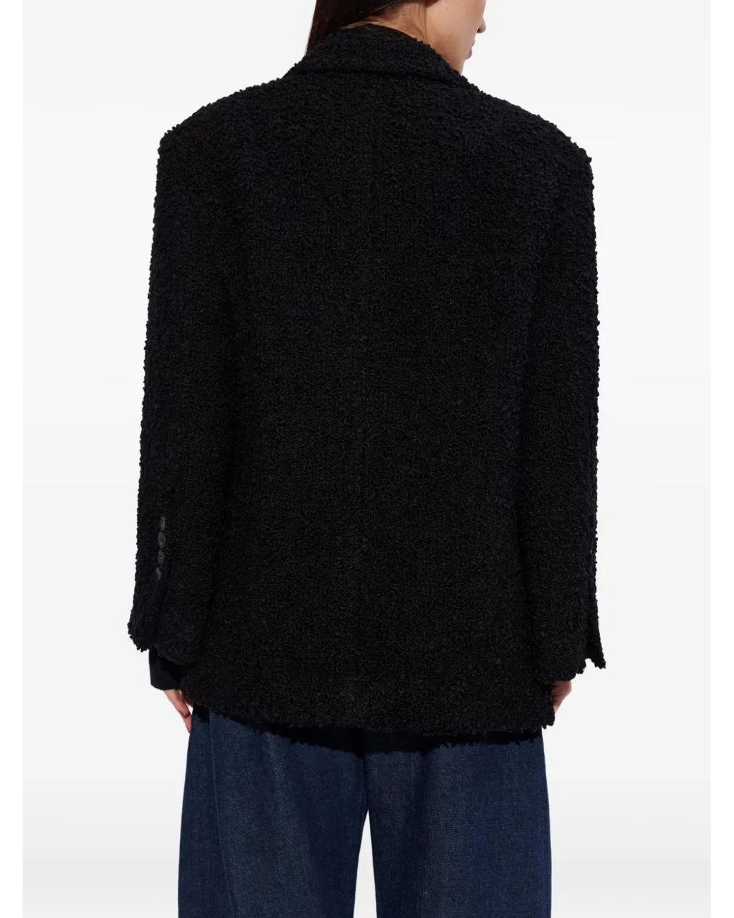 By Malene Birger Black Biena Textured Button Blazer