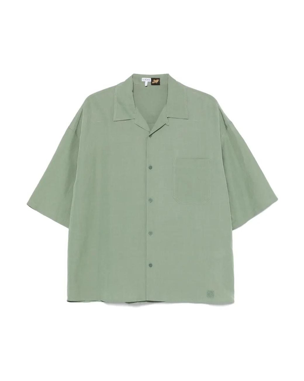 Loewe X Paula's Ibiza Short-Sleeves Woven Shirt in Green for Men Loewe X Paula's Ibiza Short-Sleeves Woven Shirt in Green for Men