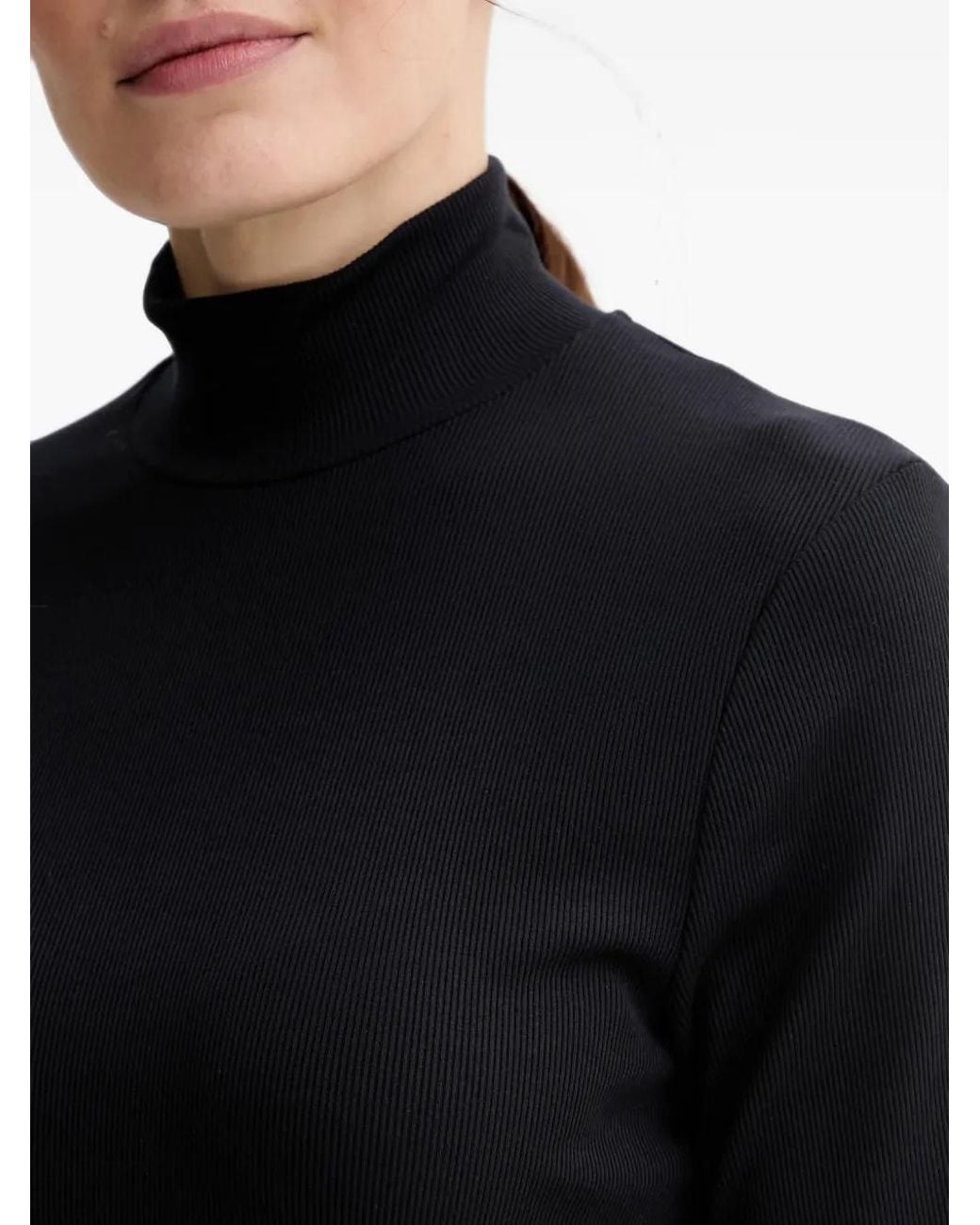 Marc O' Polo Black Roll-Neck Ribbed Top