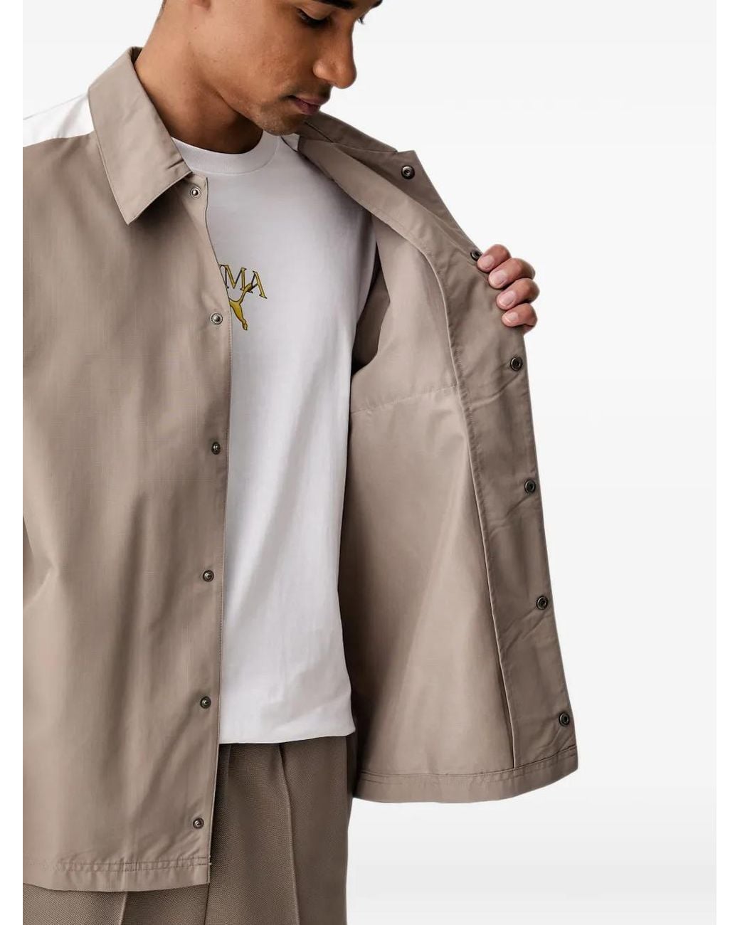 PUMA Brown T7 Relaxed Overshirt for men