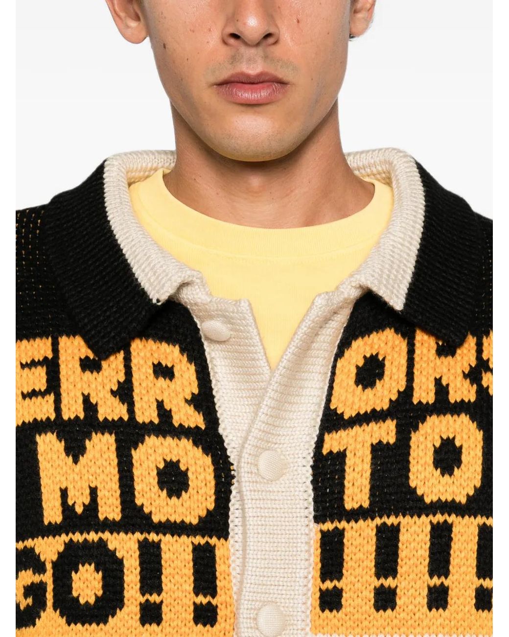 House of Errors Metallic Cardigan À Logo En Intarsia for men