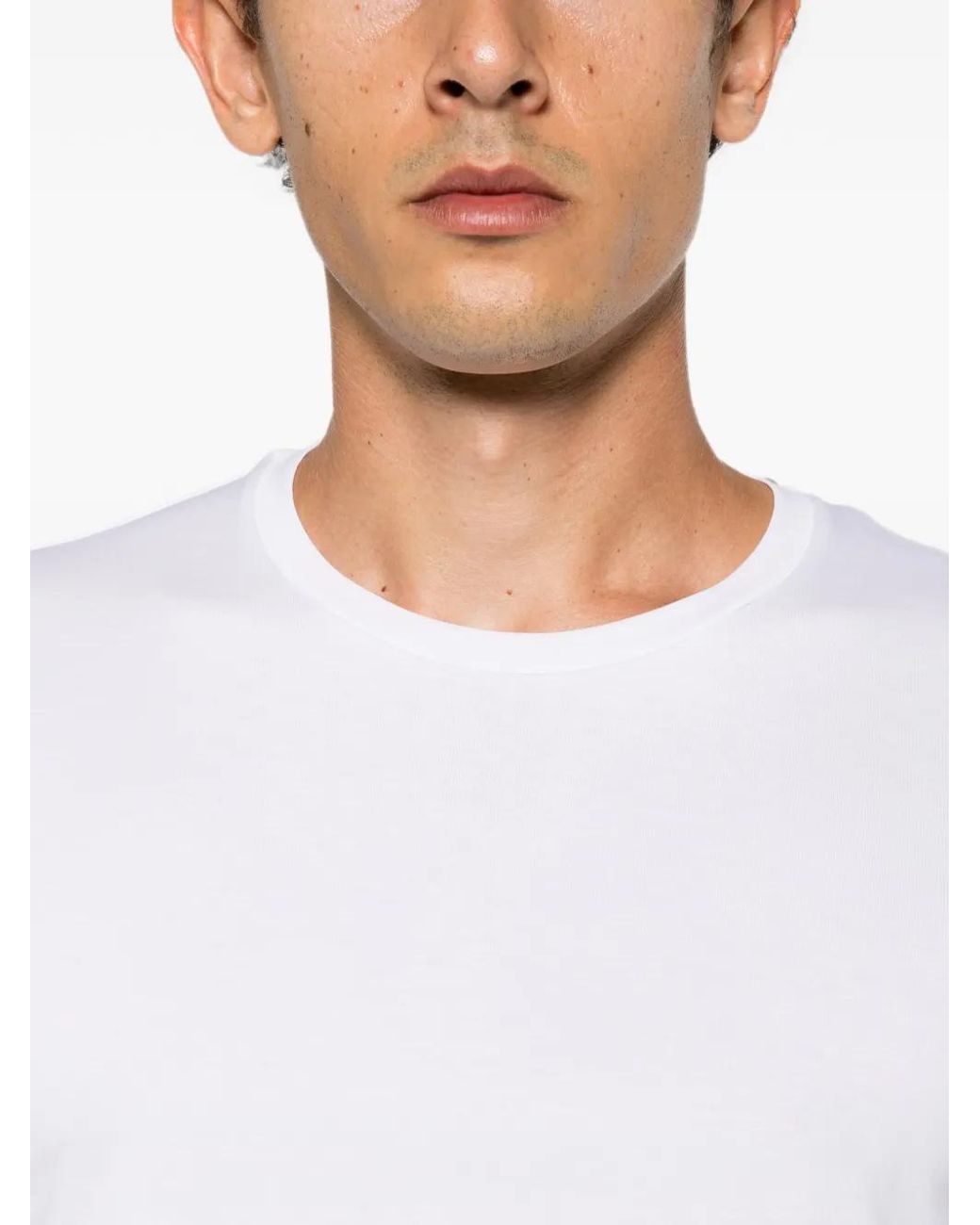 STEFAN BRANDT White Crew-Neck Short-Sleeve T-Shirt for men