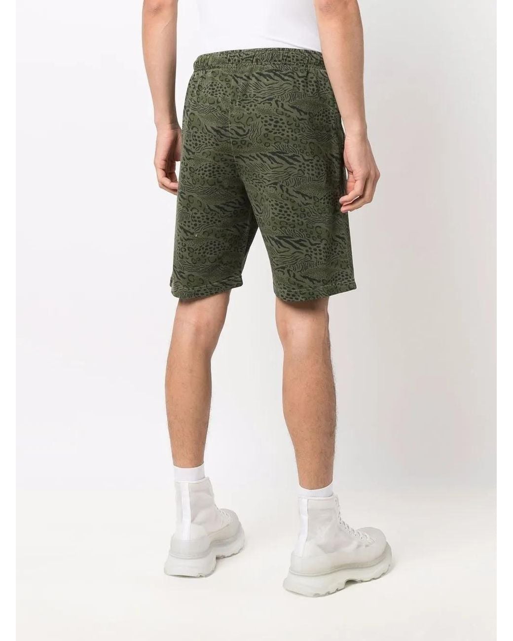 KENZO Green Animal Print Shorts for men
