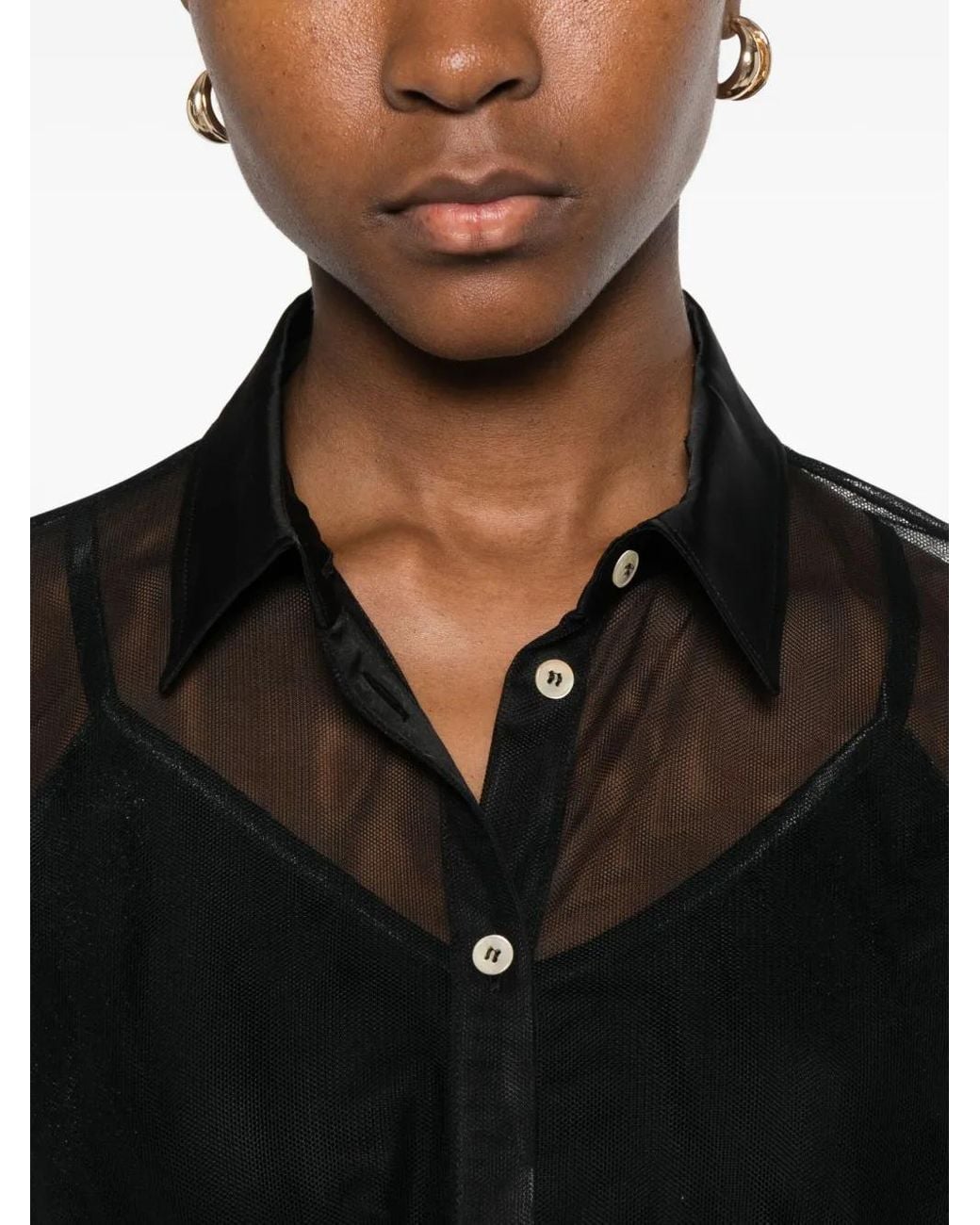 Forte_forte Black Semi-Sheer Shirt