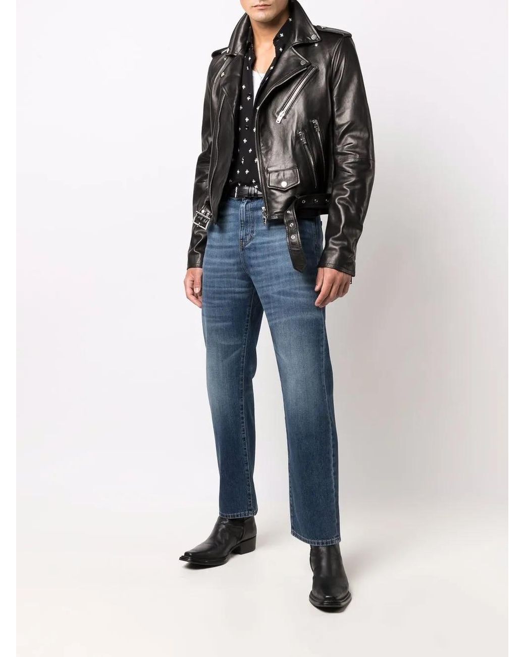 Amiri Black Classic Biker Jacket for men