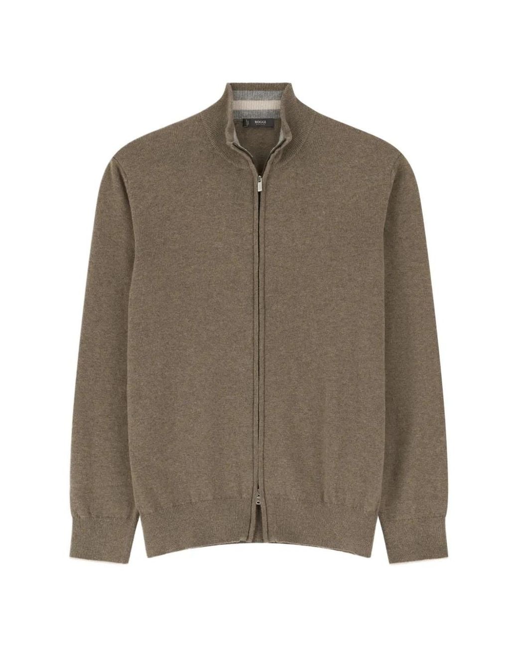 Boggi Brown Full-Zip Jumper for men