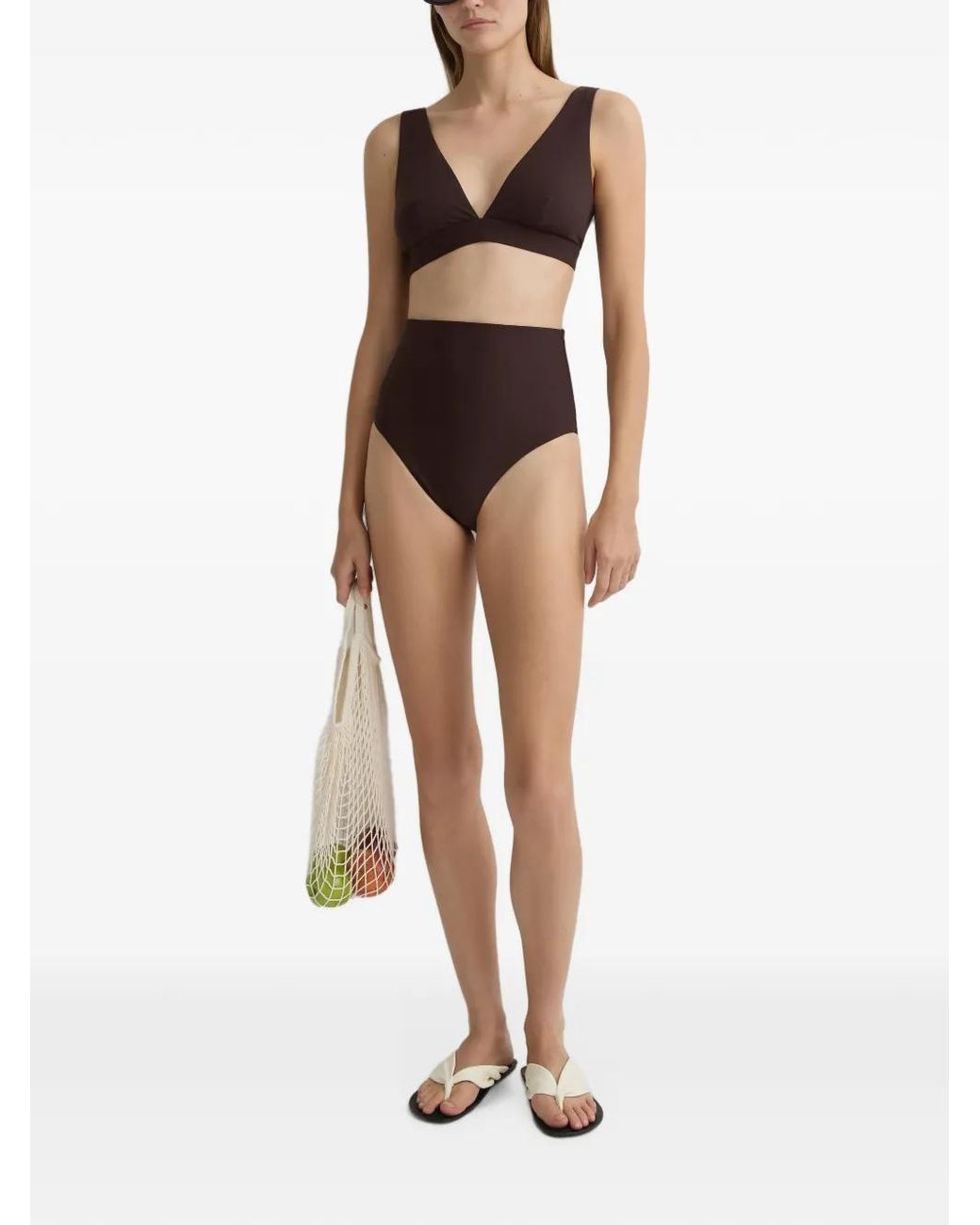 Bondi Born Brown Lya Plunge-Neck Bikini Top