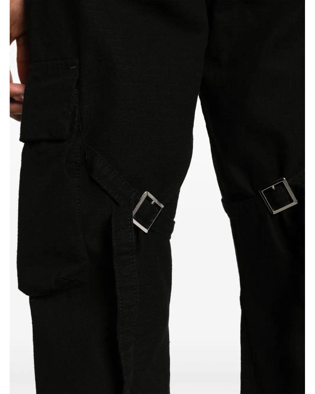 flâneur Black Straight-Leg Cotton Trousers for men