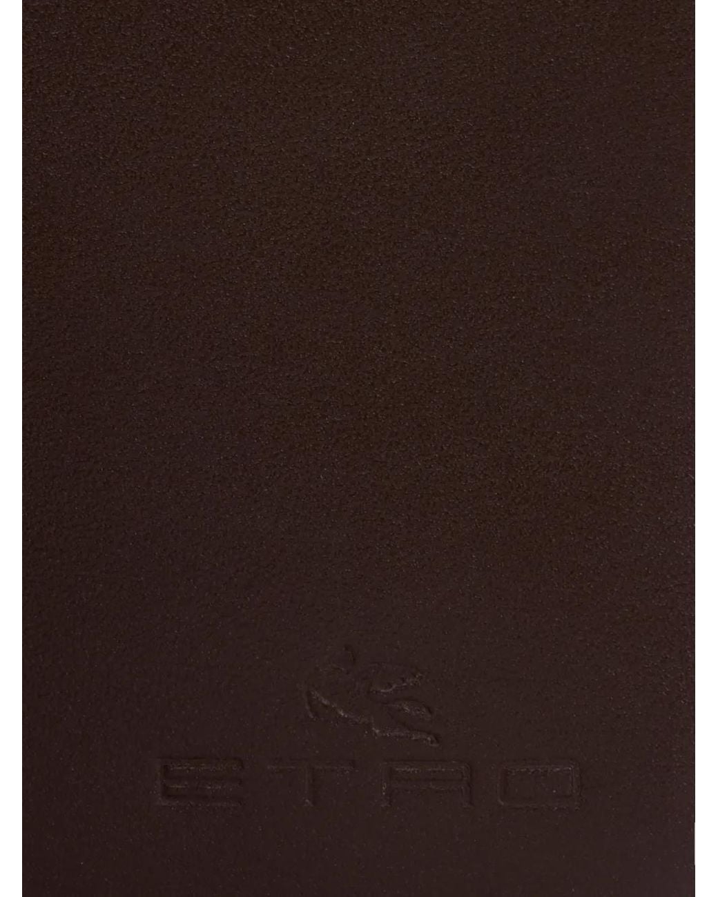 Etro Brown Paisley Jacquard Fabric Bifold Card Holder With Metal Money Clip for men
