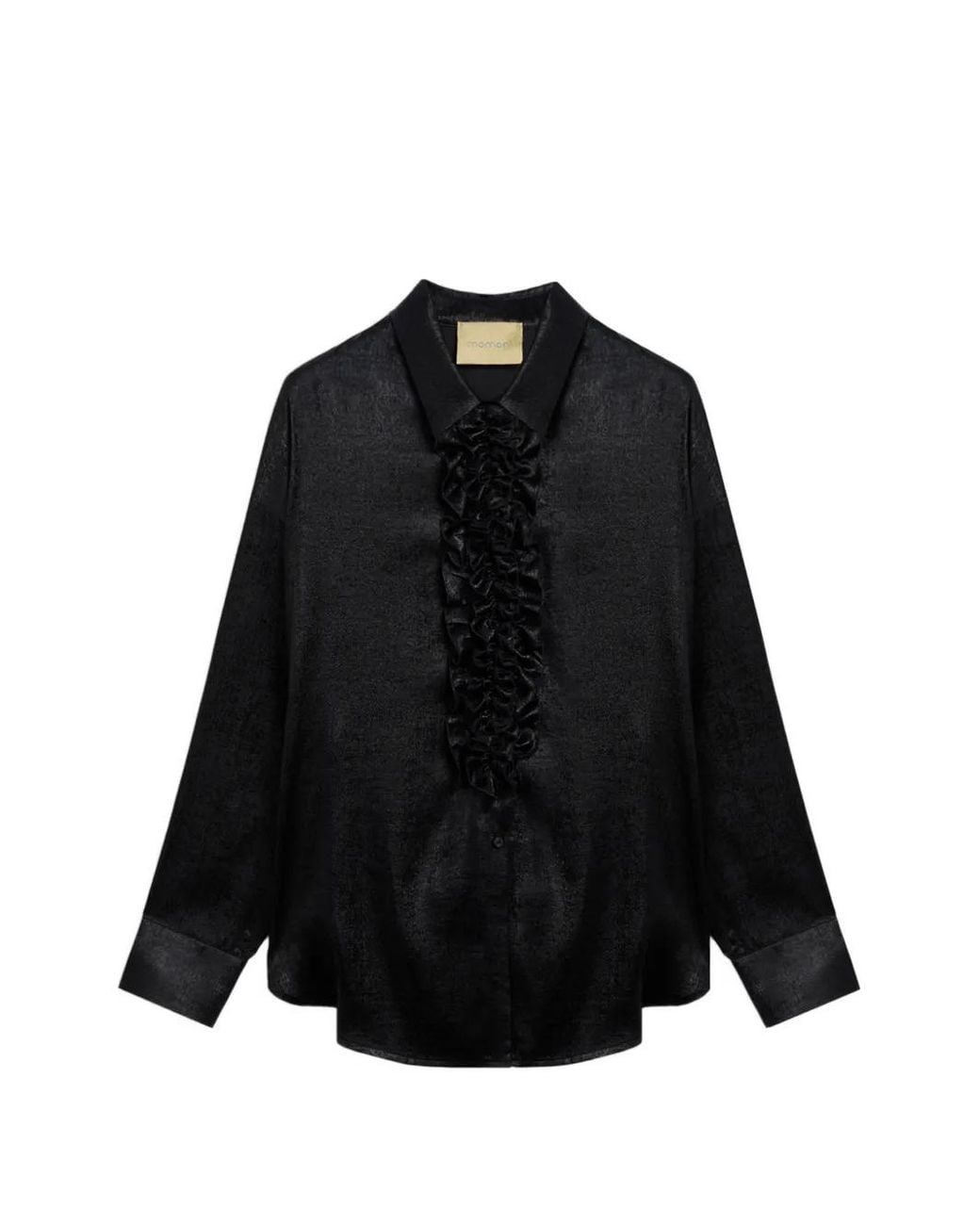 Momoní Black Bilancia Bis Ruffled Shirt