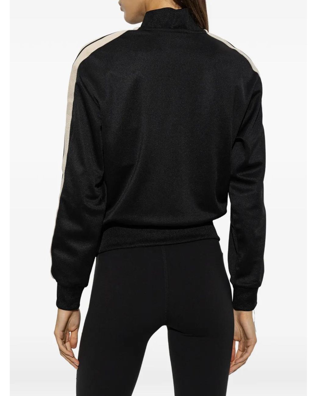 Palm Angels Black Embroidered Logo Side-Stripe Sweatshirt