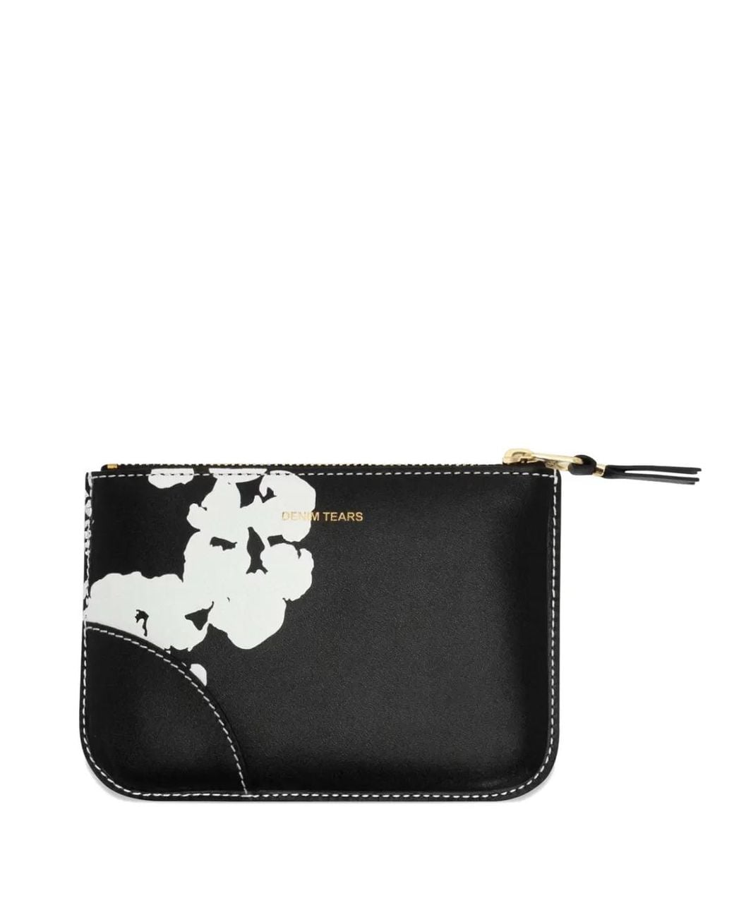 DENIM TEARS Black X Comme Des Garçons Leather Zip Wallet