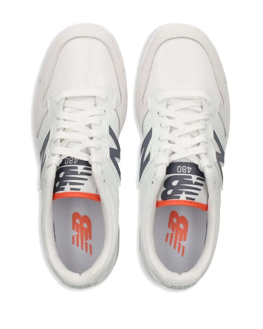 New Balance White 480 Lace-Up Sneakers for men