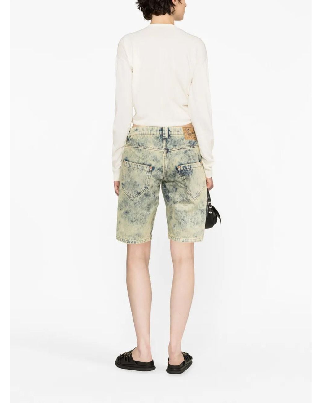 VAQUERA Gray Logo-Patch Denim Shorts