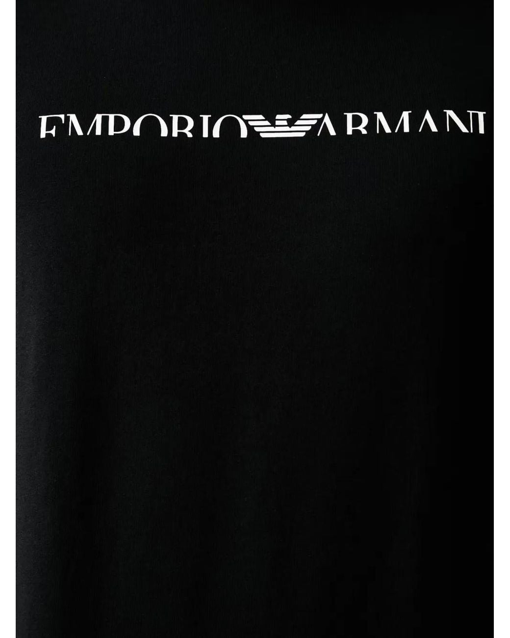 Emporio Armani Black Logo-Print T-Shirt for men