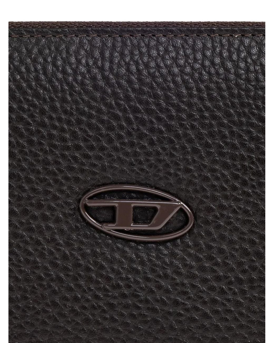 DIESEL Black Logo Zip Wallet for men