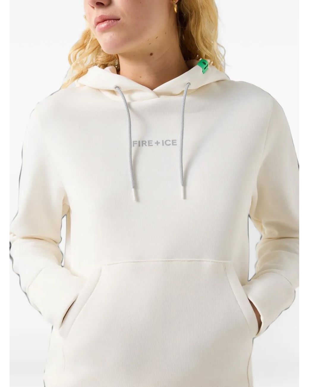 Bogner Fire + Ice White Nila Logo-Print Drawstring Hoodie