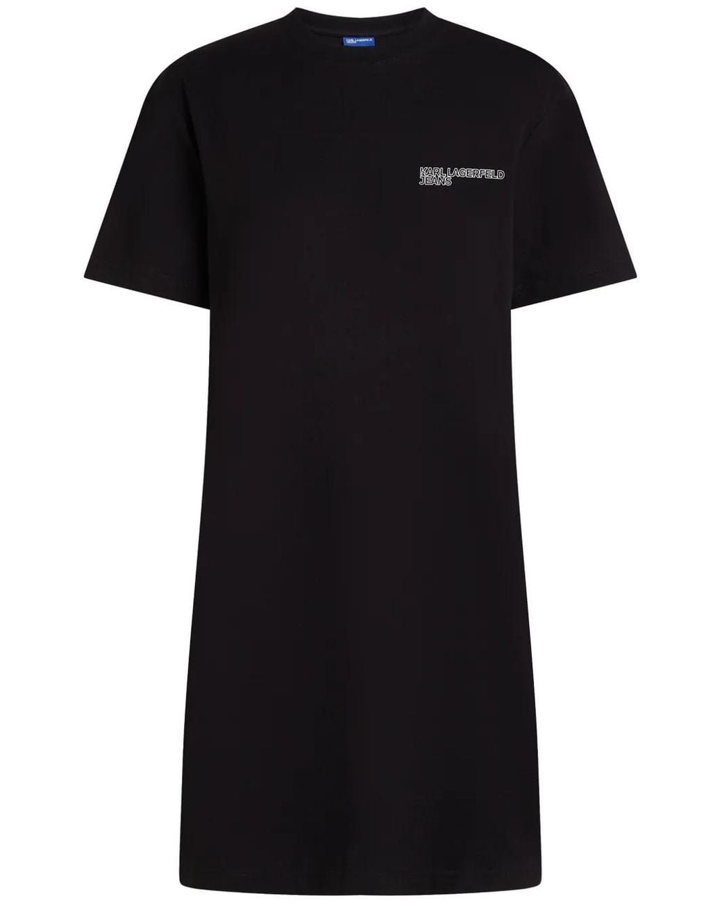 Karl Lagerfeld Black Logo-Print T-Shirt Dress