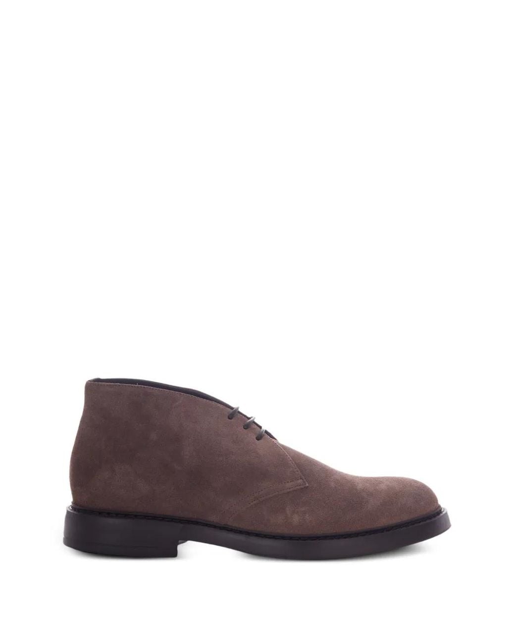 Doucal's Purple Lace-Up Calf Suede Desert Boots for men