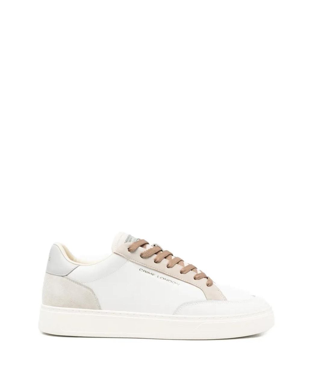 Crime London White Suede Panel Sneakers for men