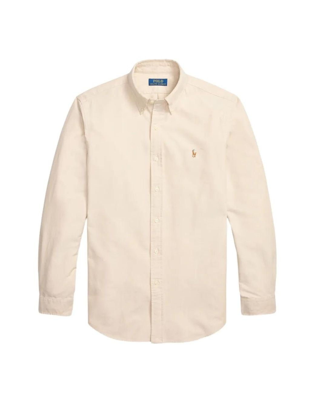 Polo Ralph Lauren White Logo-Embroidered Button-Down Shirt for men