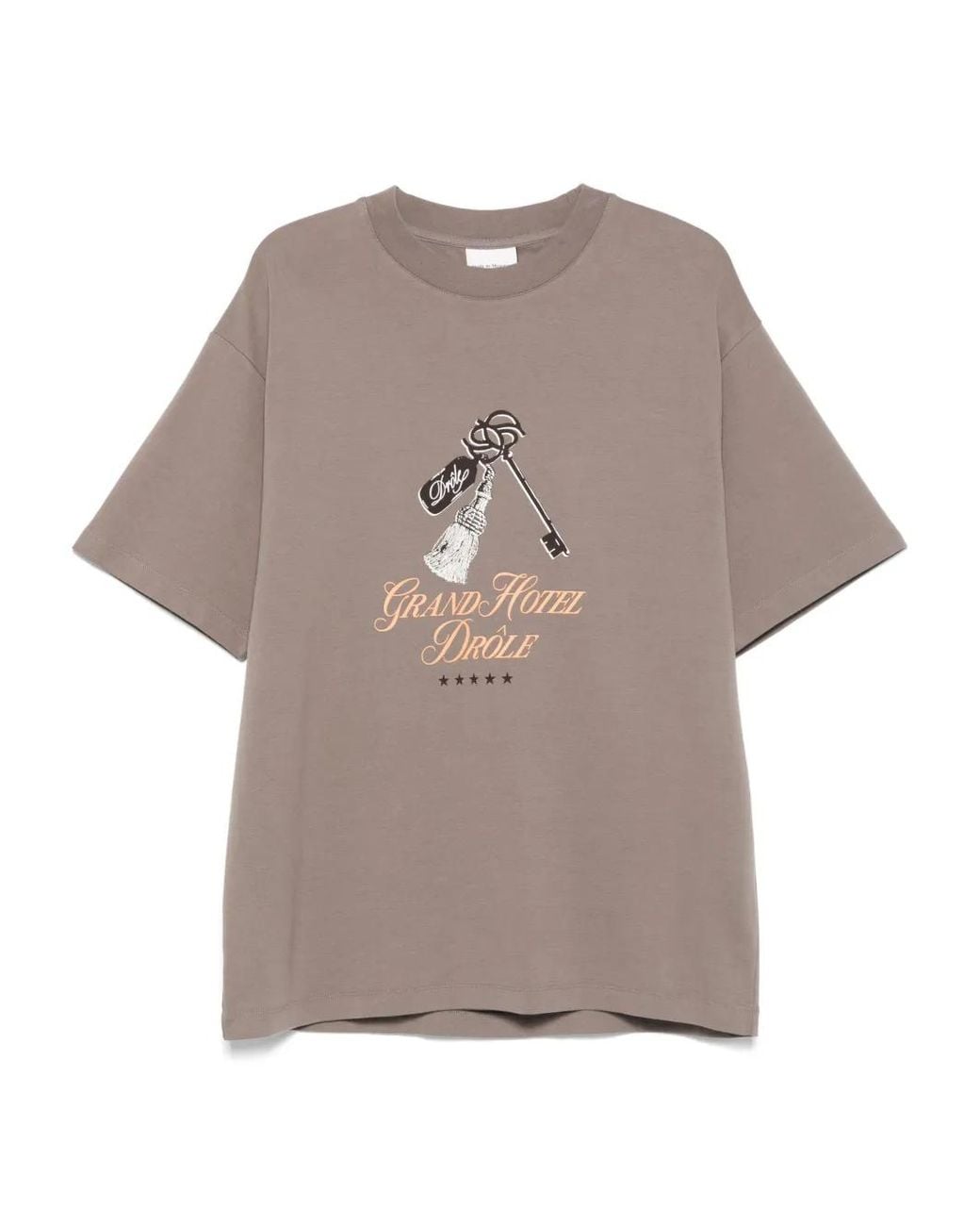 Drole de Monsieur Gray Graphic-Print T-Shirt for men