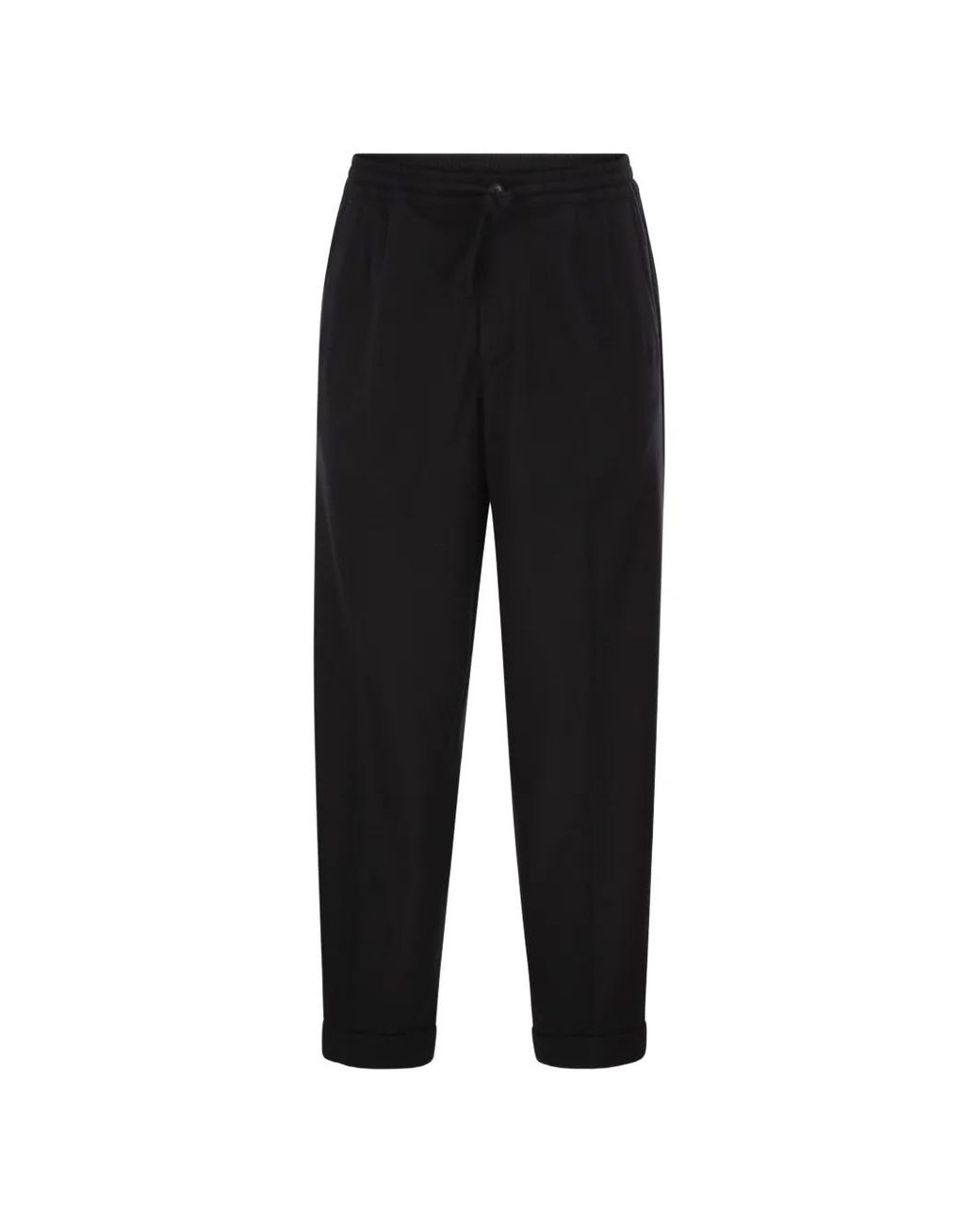 Fedeli Black Pantalon Harvard À Plis for men