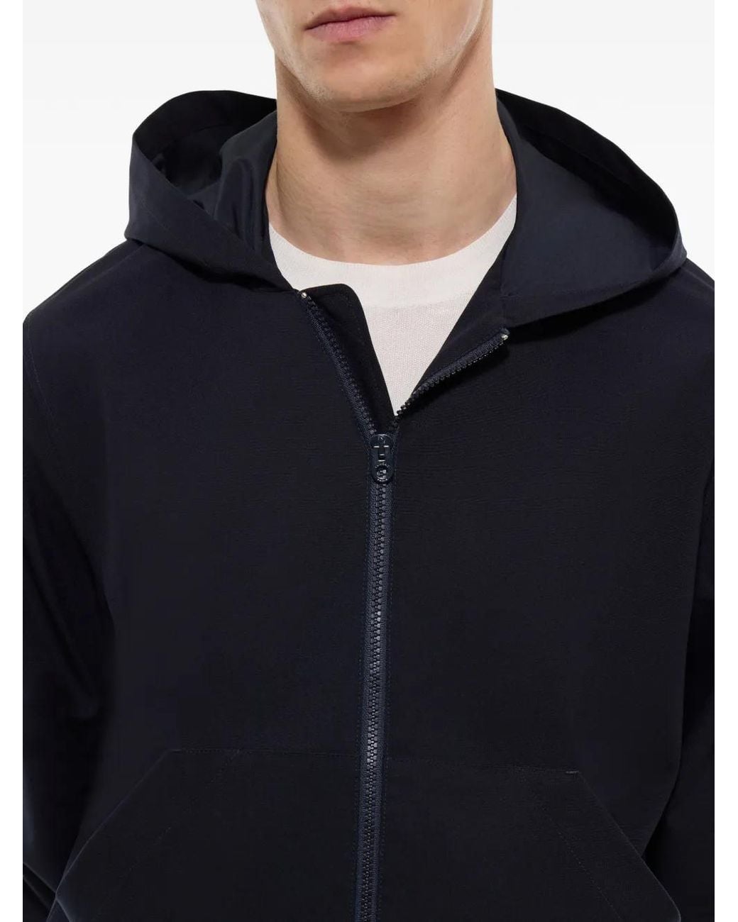 Fursac Blue Hooded Zip-Fastening Jacket for men