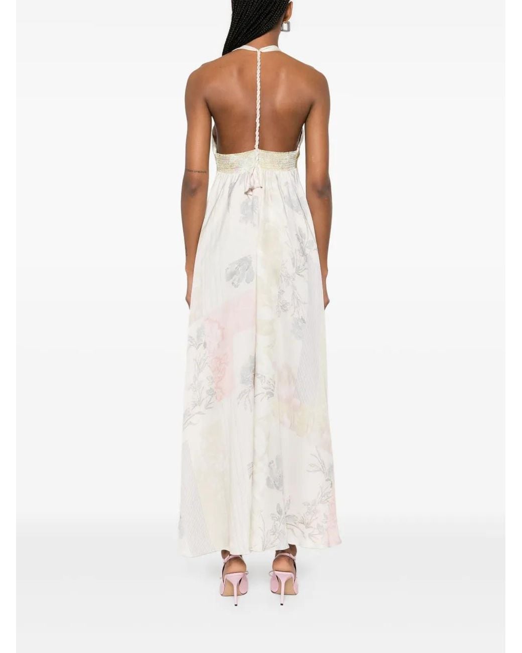 Forte_forte White Printed Long Slip Dress