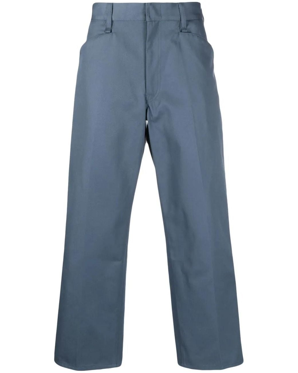 Neighborhood Blue Logo-Patch Wide-Leg Trousers for men