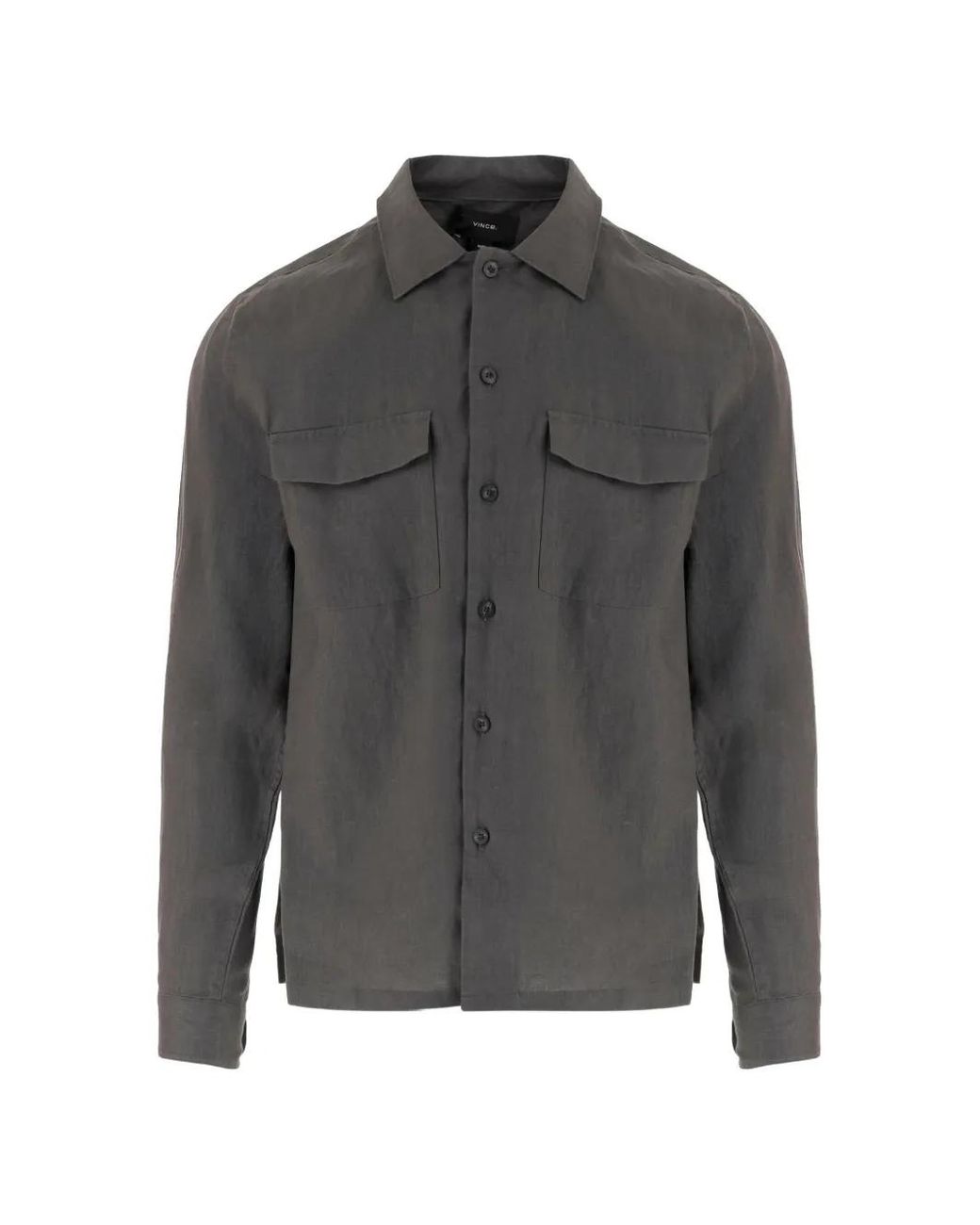 Vince Gray Chemise En Lin À Poches Poitrine for men