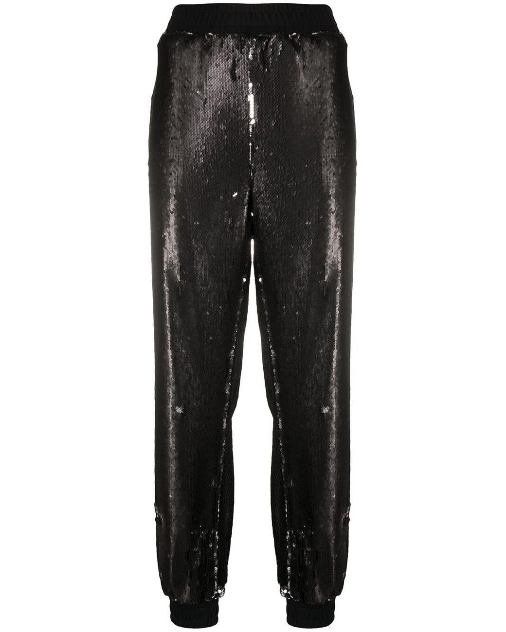 Styland Cotton Sequin-embellished Track Pants in Black - Lyst