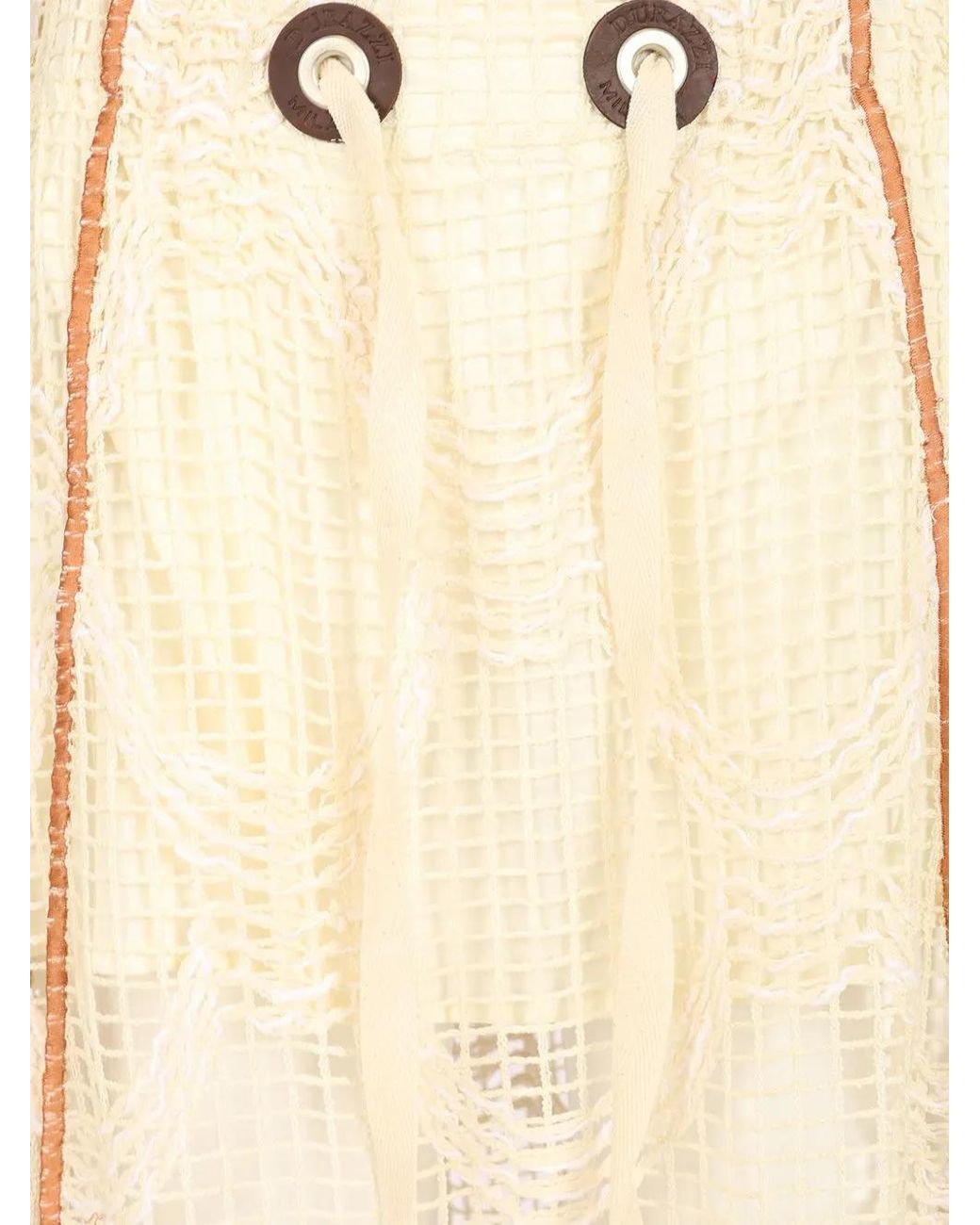 DURAZZI MILANO Natural Net Drawstring Midi Skirt