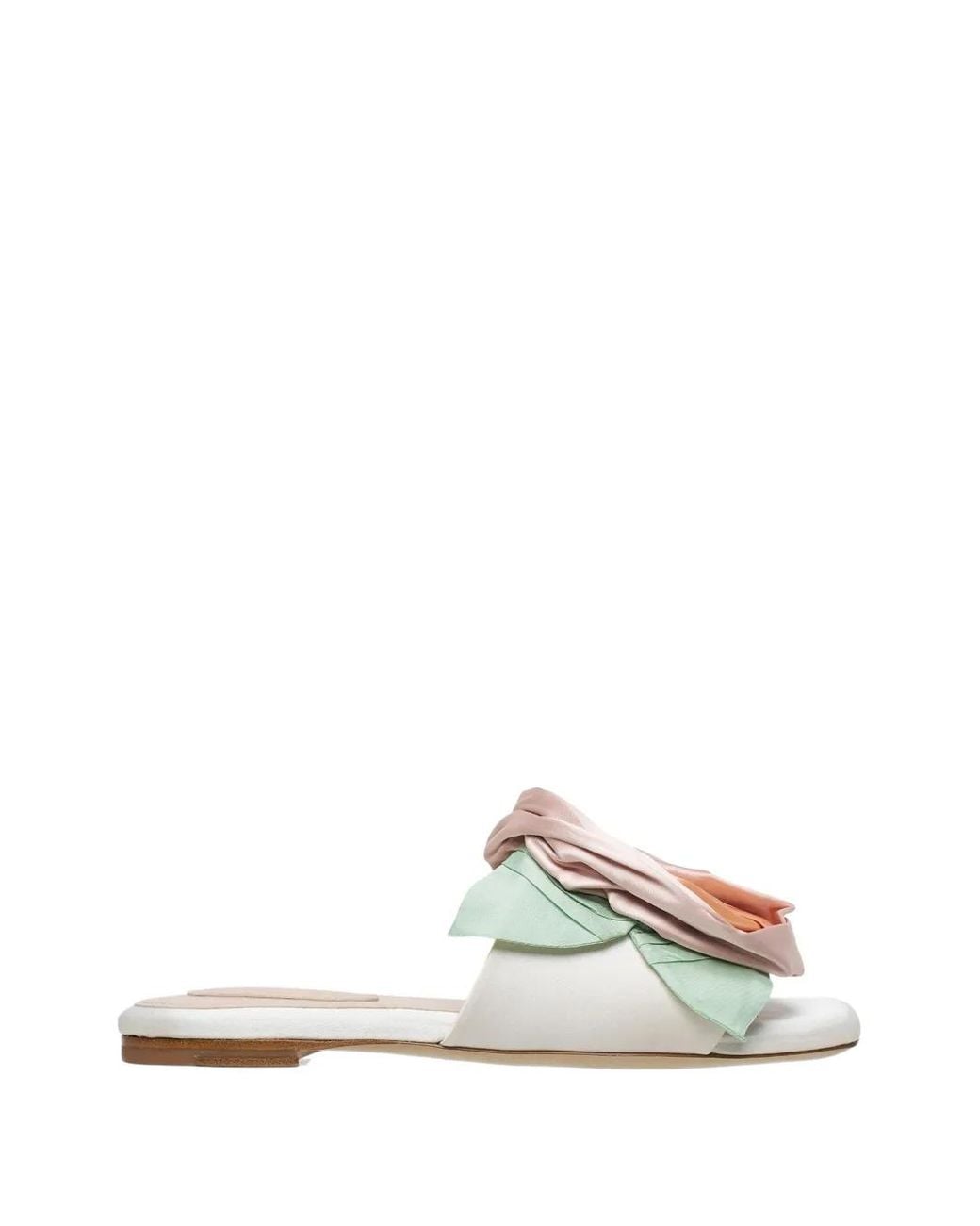 Simone Rocha White Pressed Rosette Sandals