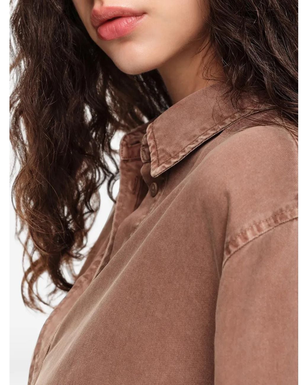Bimba Y Lola Brown Washed- Straight Fluid Shirt