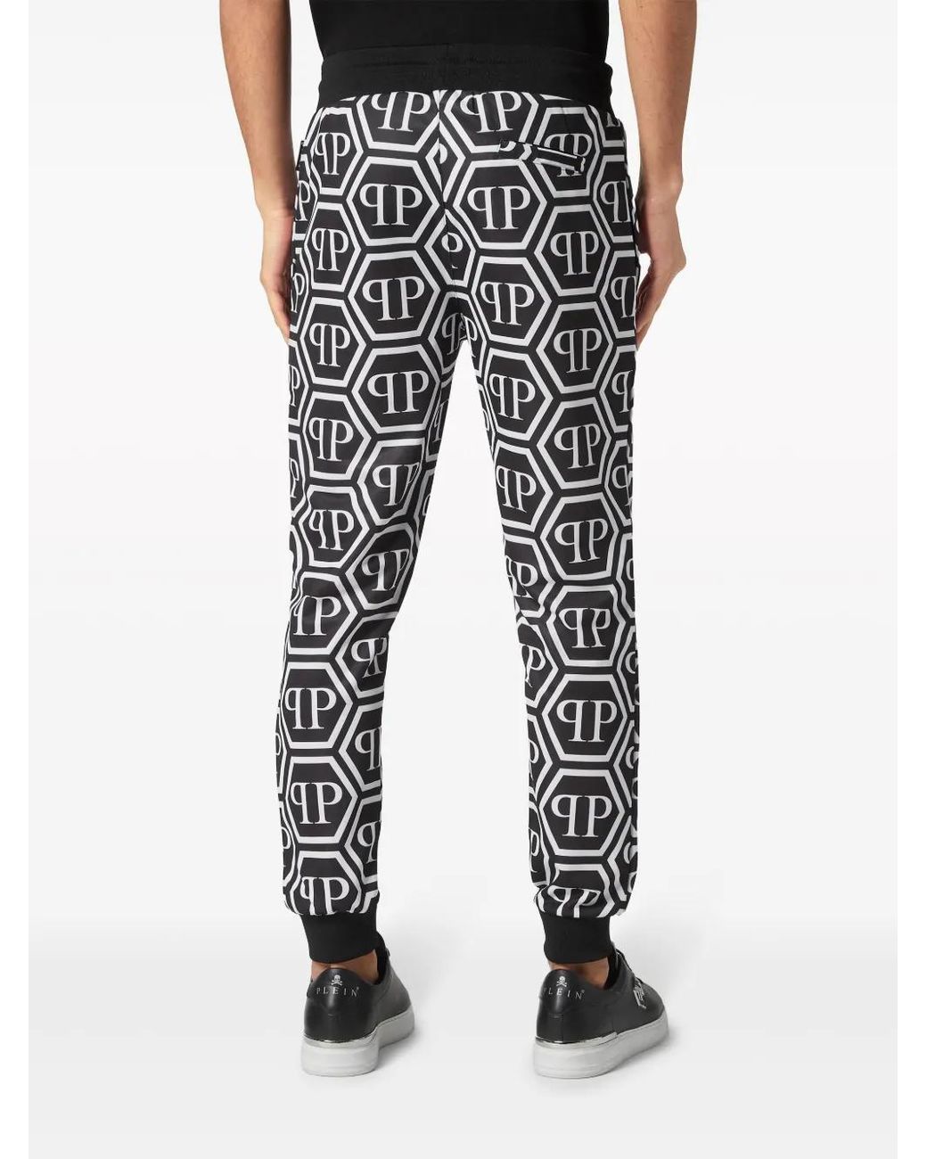 Philipp Plein Black Monogram Track Pants for men