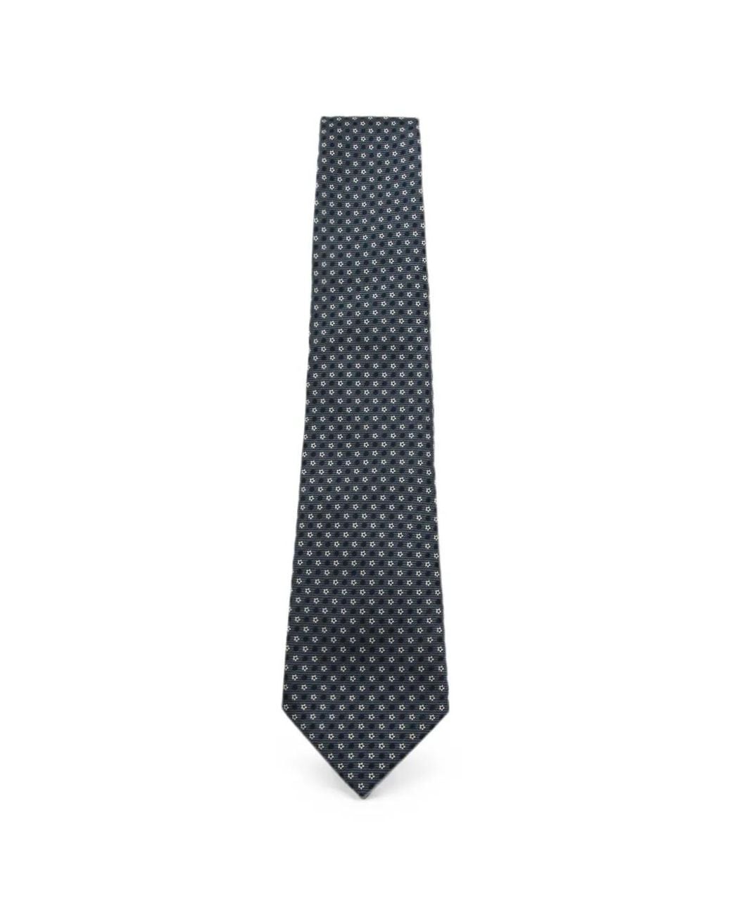 Canali Blue Cravate En Soie À Motif Géométrique for men