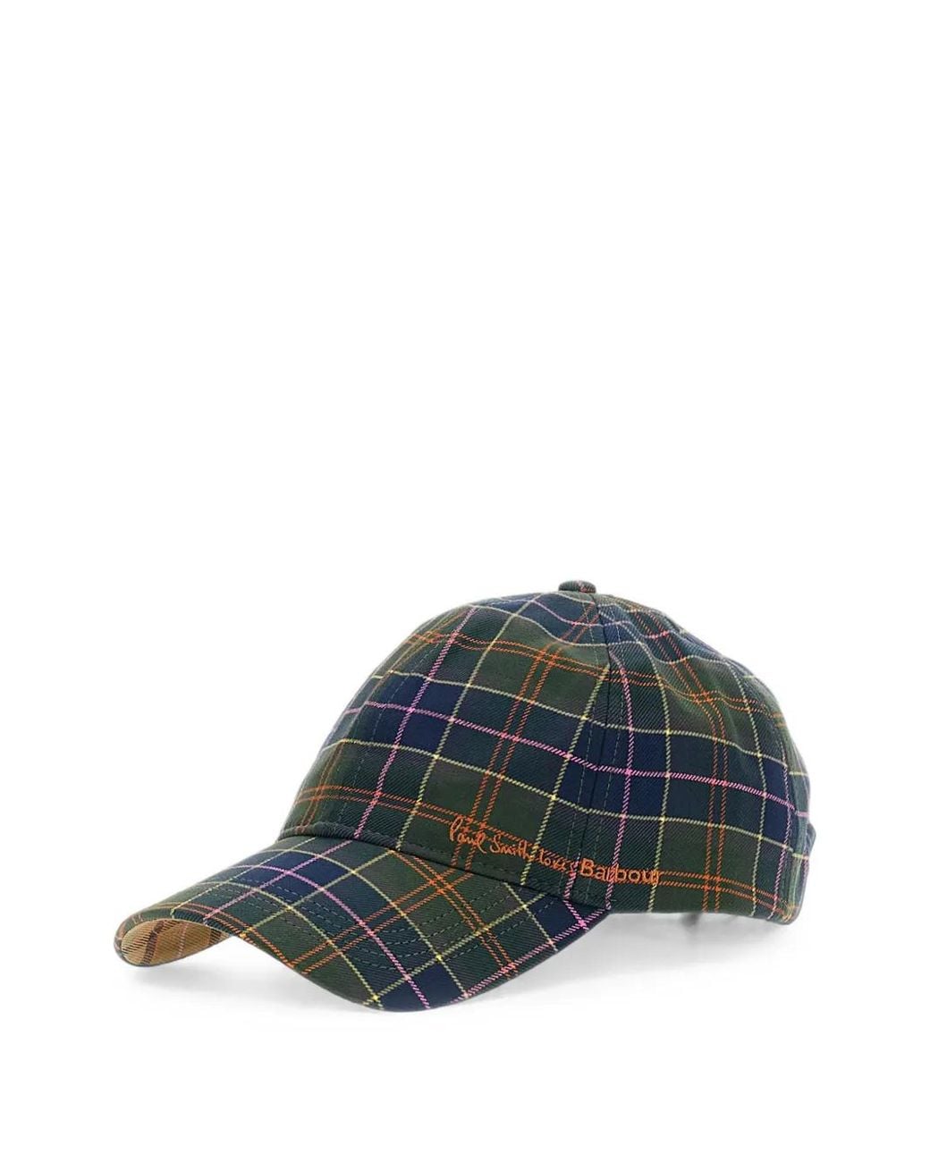 Barbour Green X Paul Smith Tartan-Print Baseball Cap for men