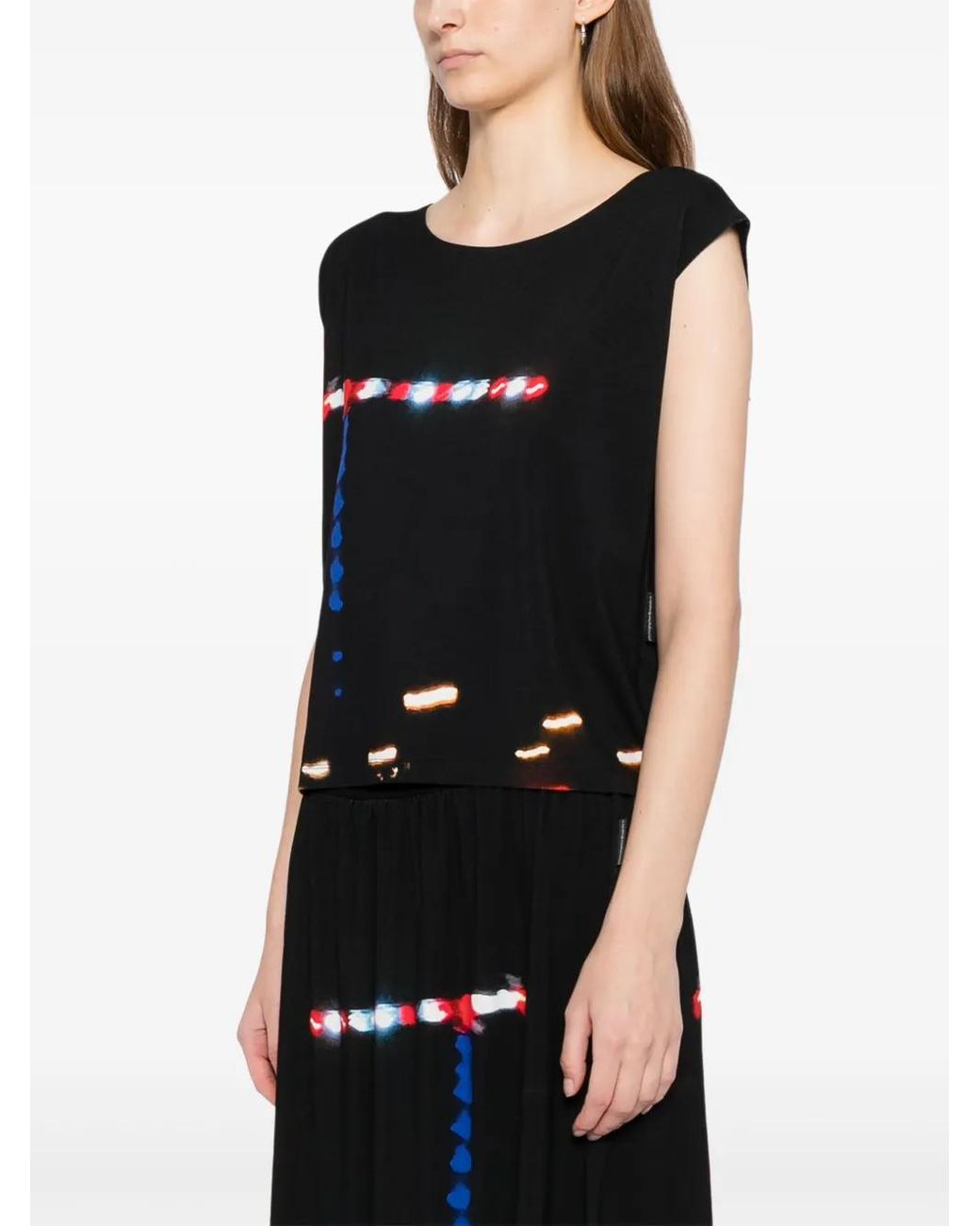 Agnes B. Black Printed Tank Top