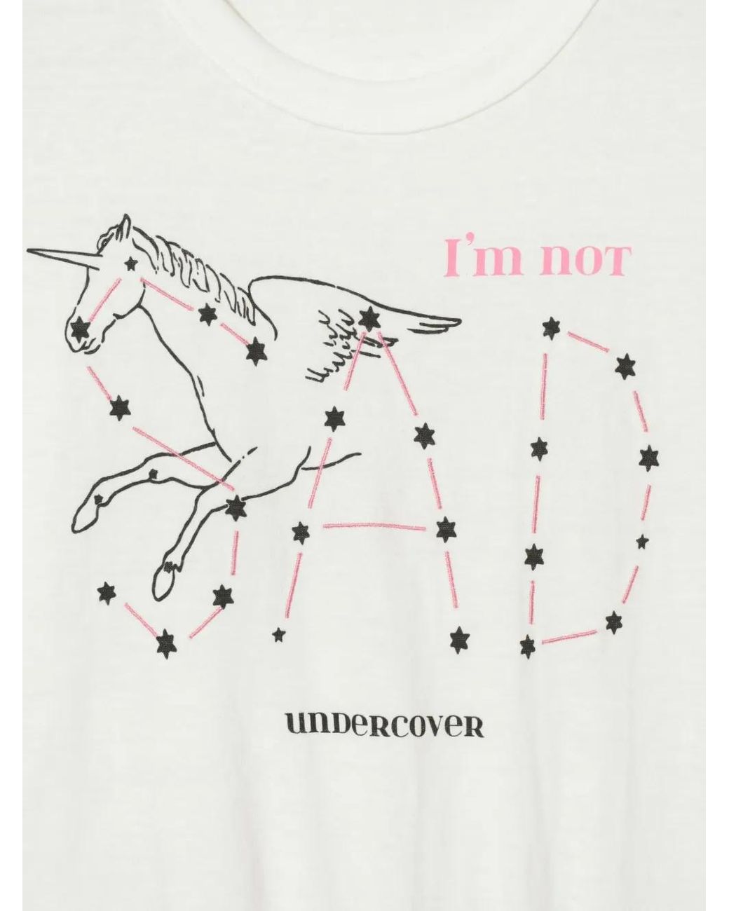 Undercover White Unicorn-Print Pleated Dress
