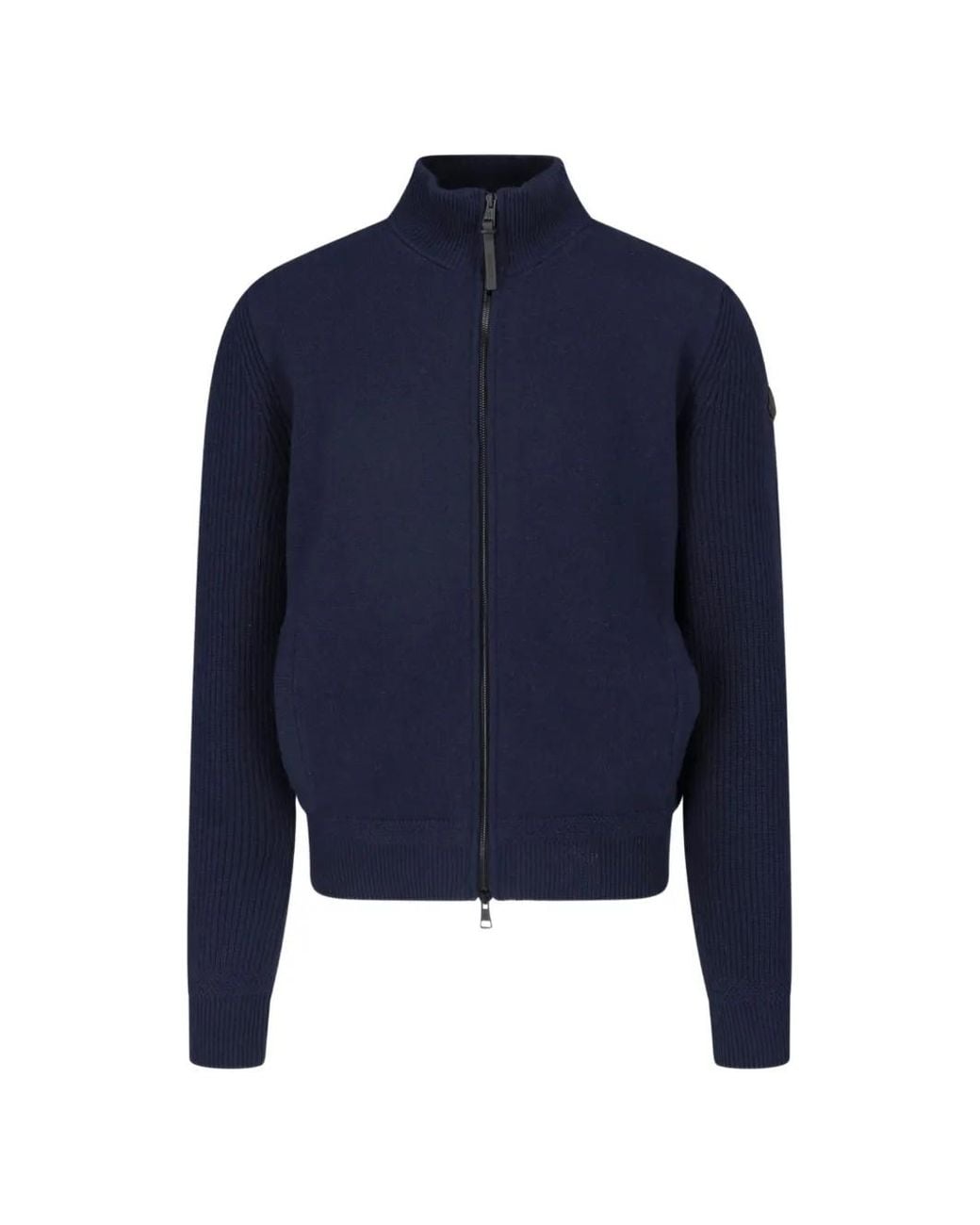 Moncler Blue Wool & Cashmere Zip-Up Cardigan for men