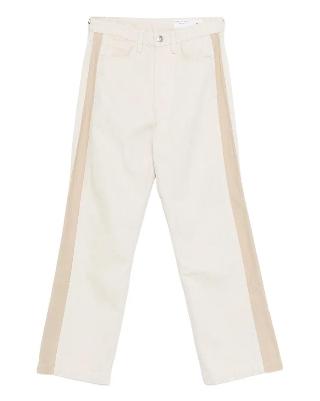 Rag & Bone White Logan Side-Stripe Jeans