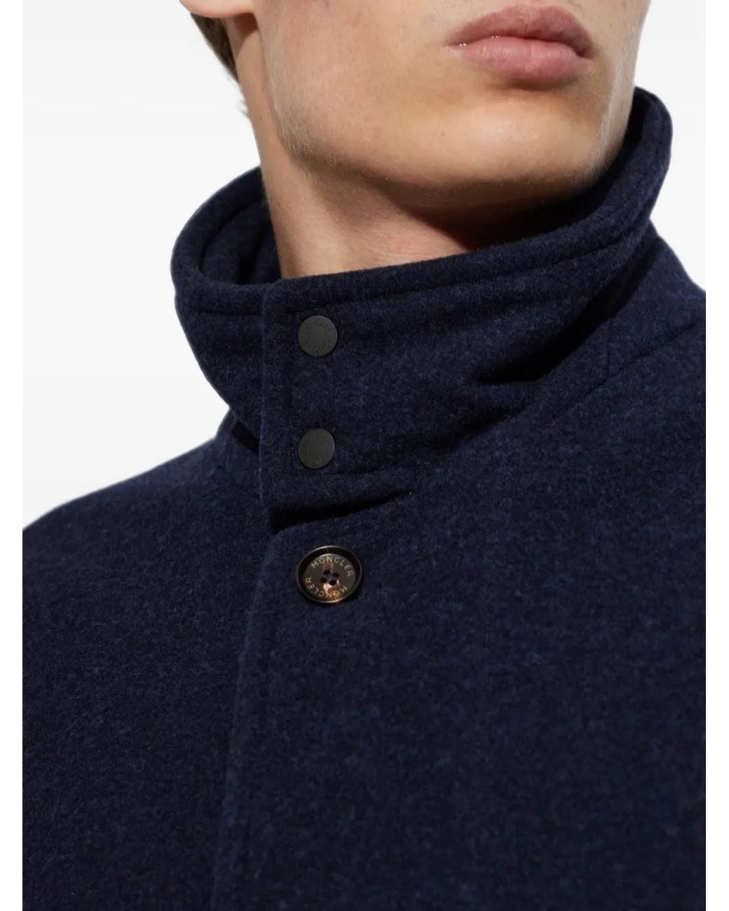 Moncler Blue Panyol Wool Jacket for men