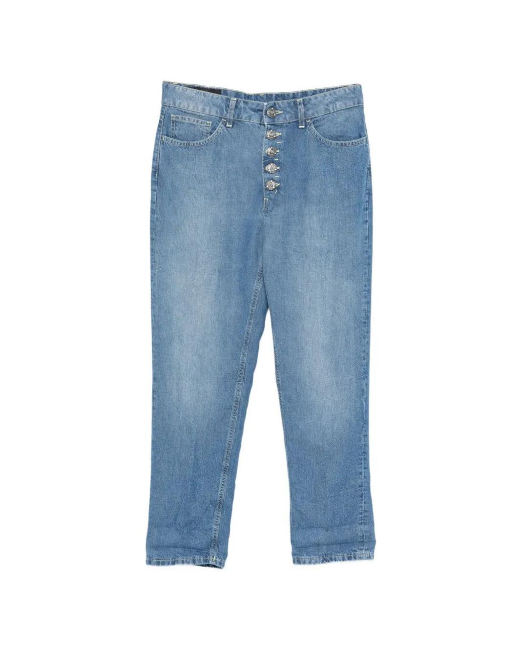 Dondup Blue Belt-Loop Buttoned Jeans
