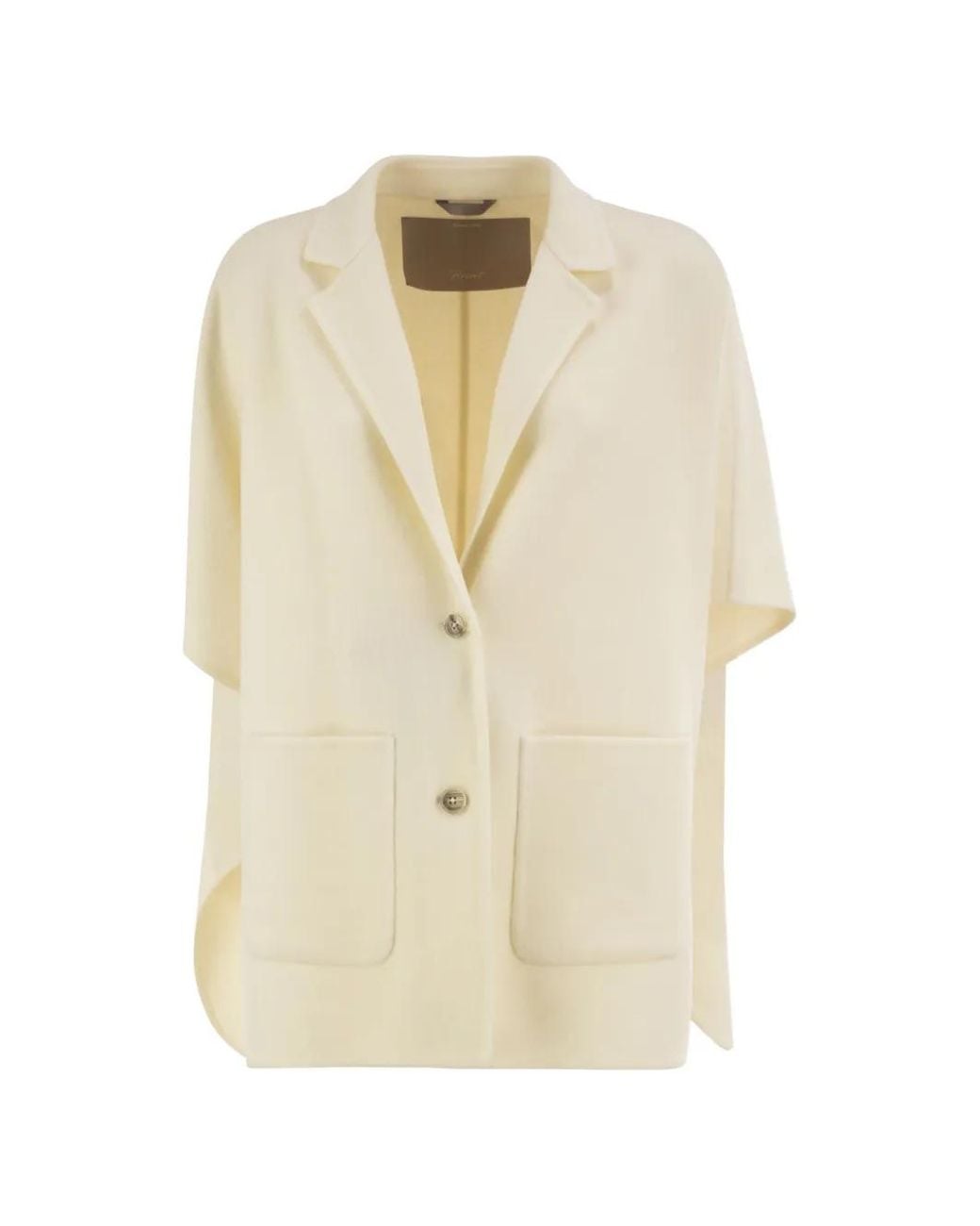 Herno White Double-Faced Wool-Blend Cape