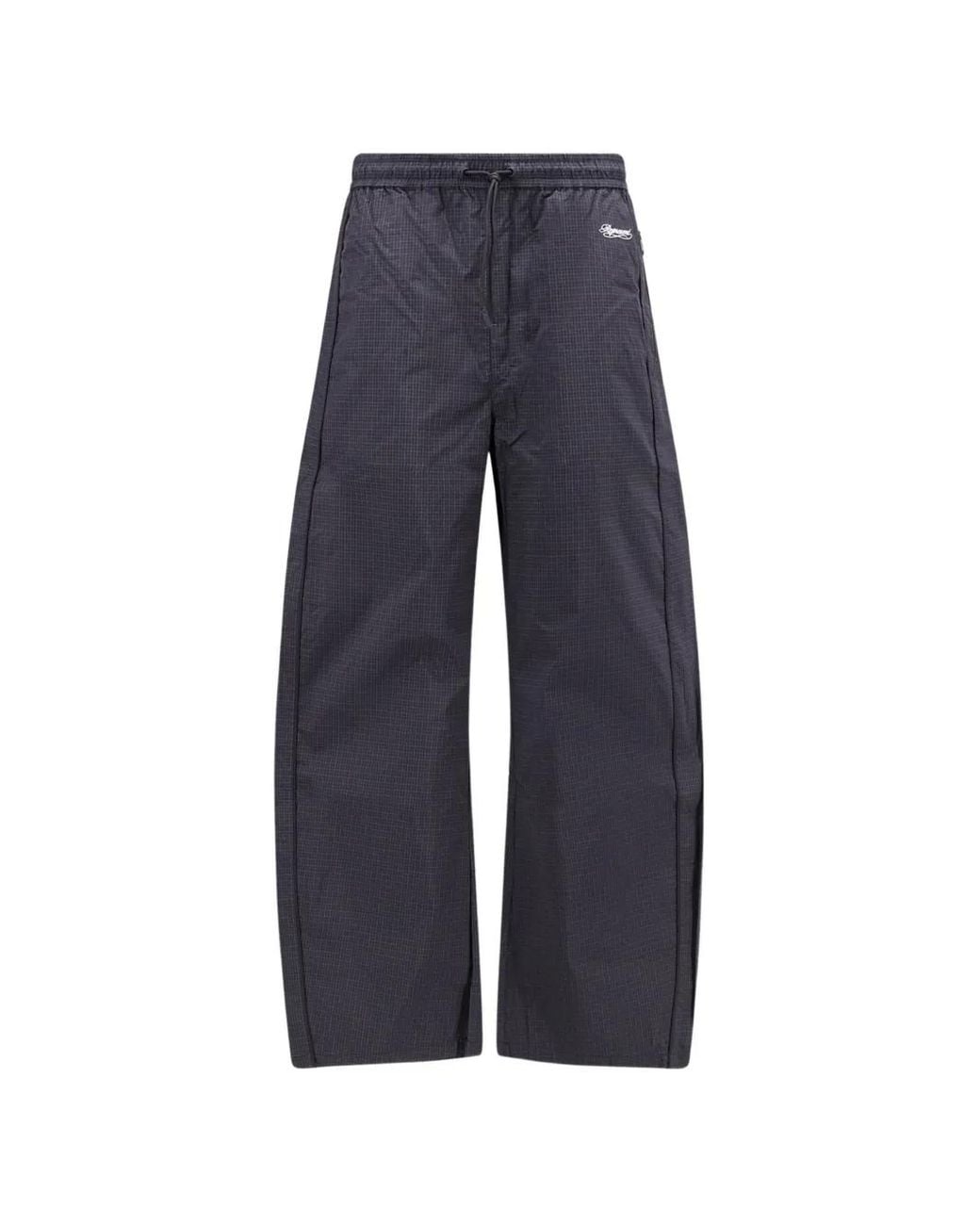 Represent Blue Check-Pattern Track Pants for men