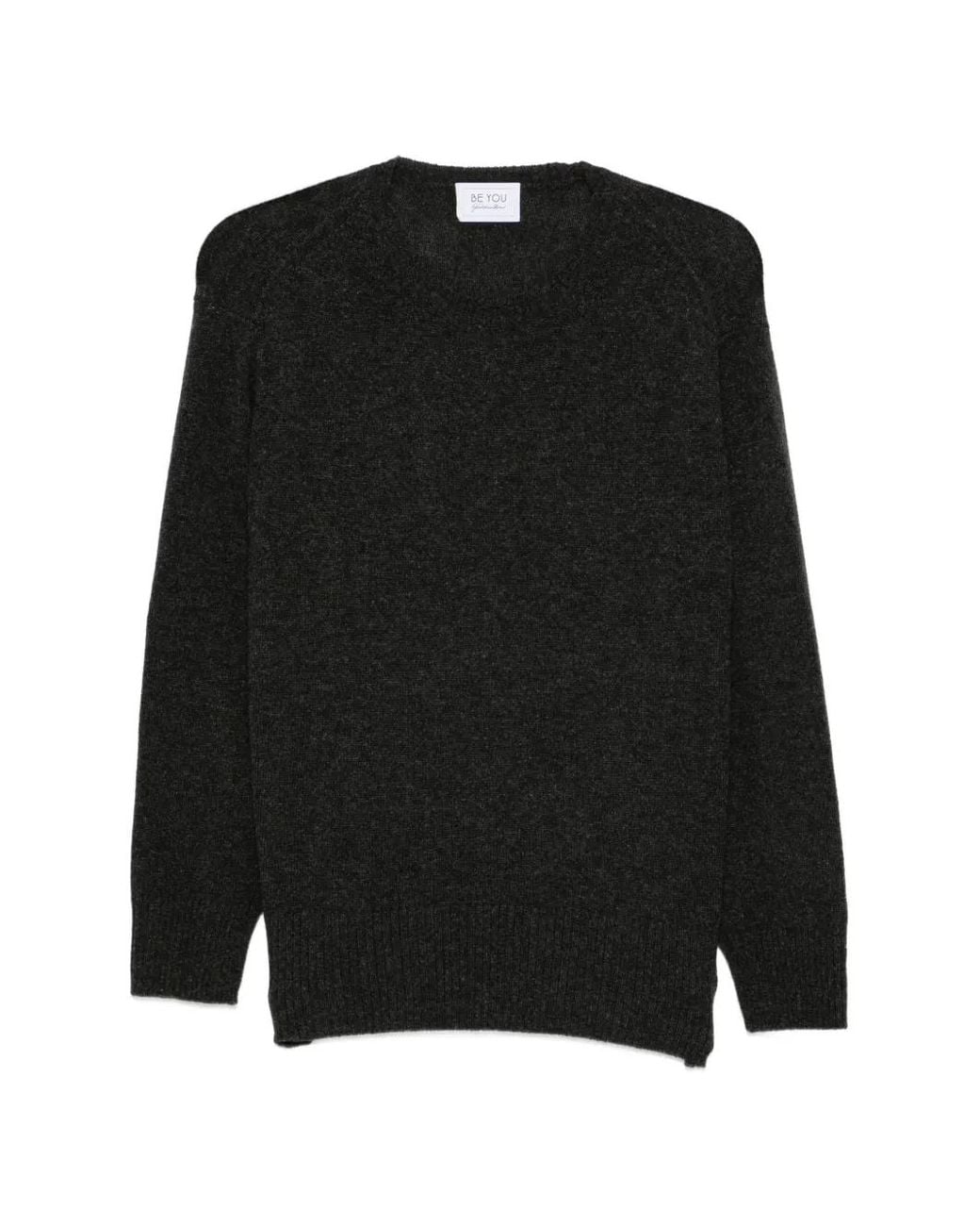 Be You Black Side-Slit Sweater