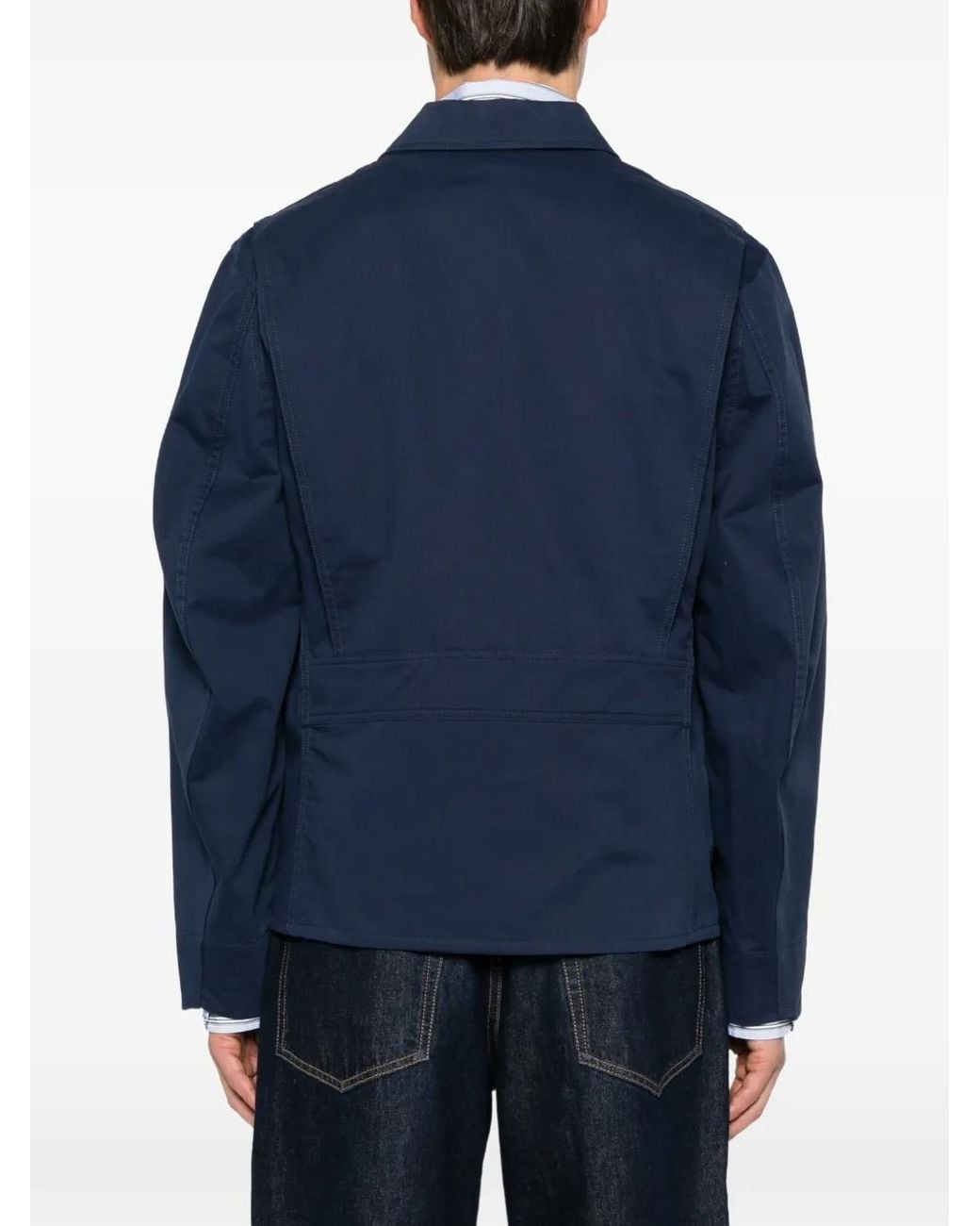 KENZO Blue Flying Boke Multi-Pocket Shirt Jacket for men
